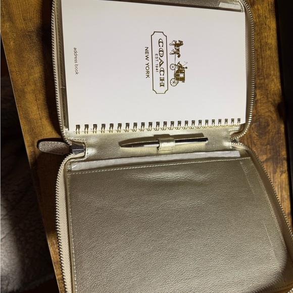 Coach Silver Textured Zip Address Book - Picture 4 of 4